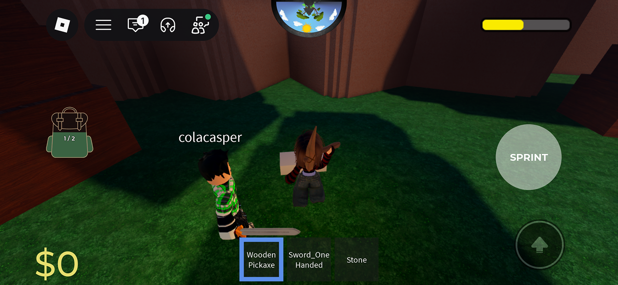 Roblox UI anvendt i spillet