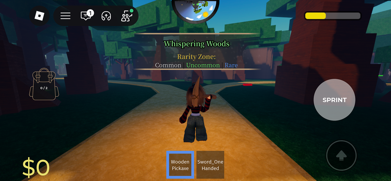 Roblox UI anvendt i spillet